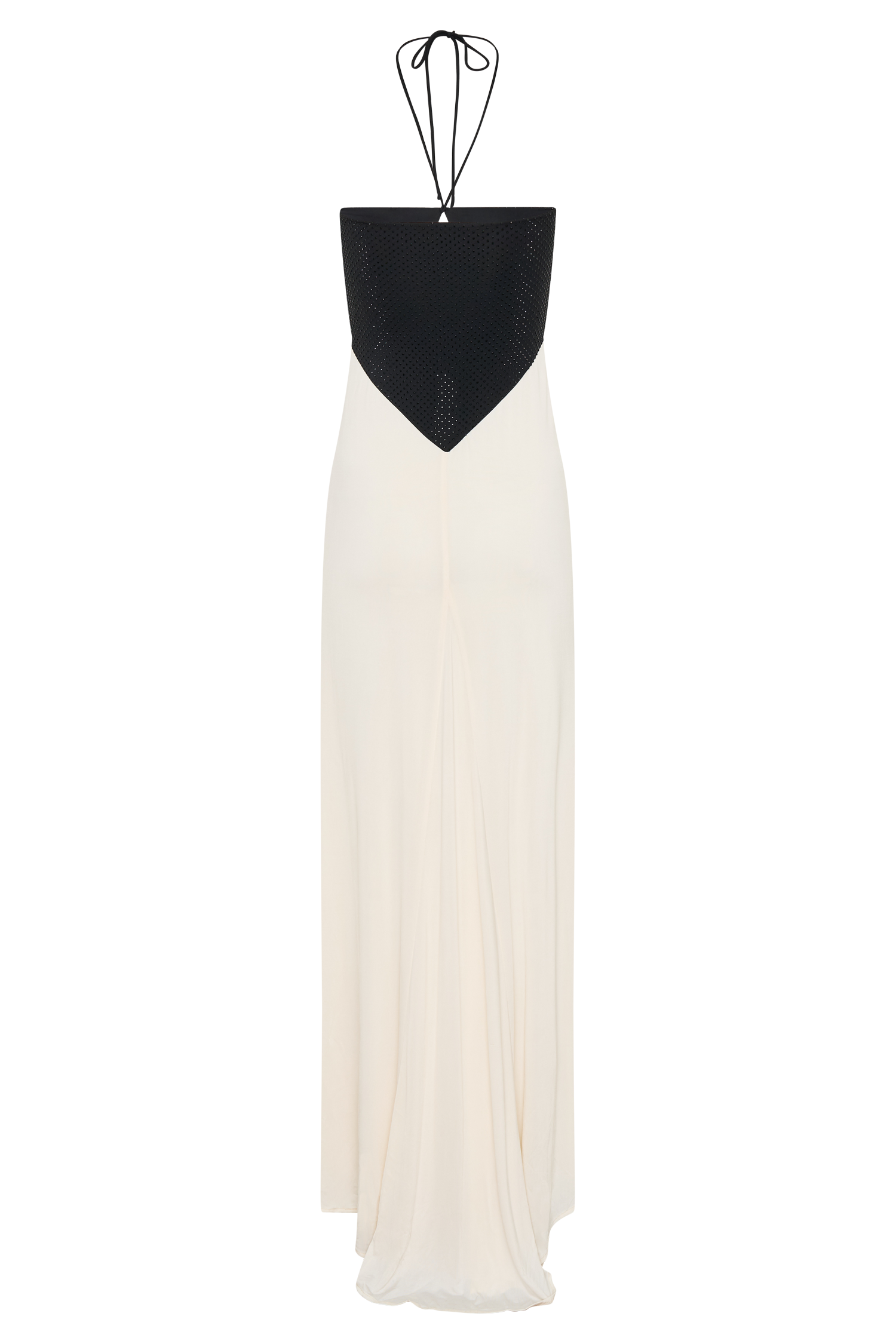 Hien Sequin Halter Langrok - Swart/Ivoor