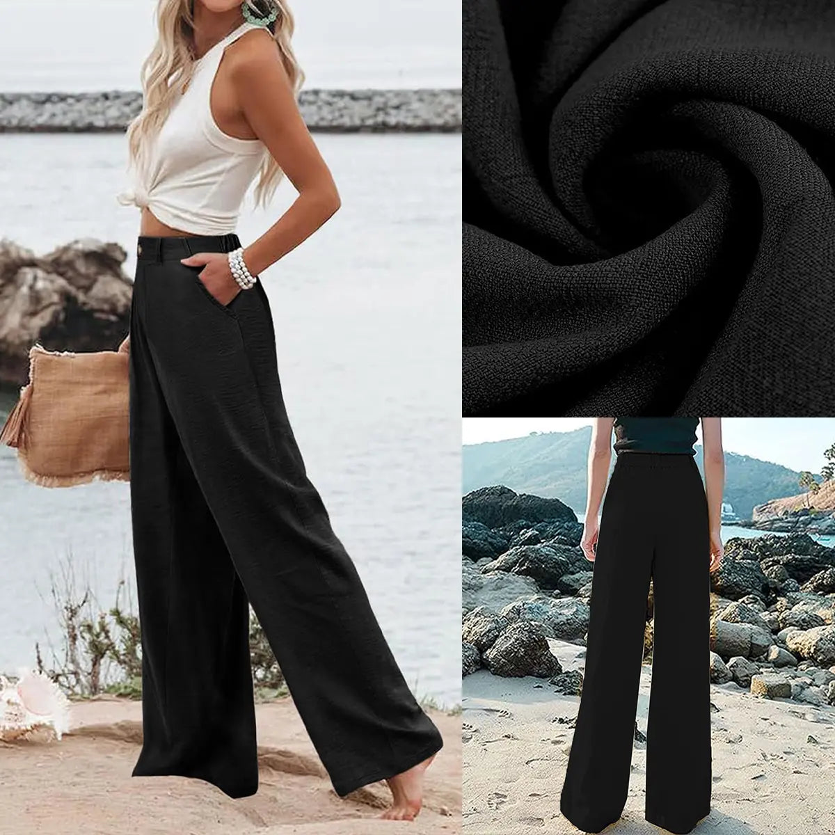 Breezy Linen Cotton Wide Pants