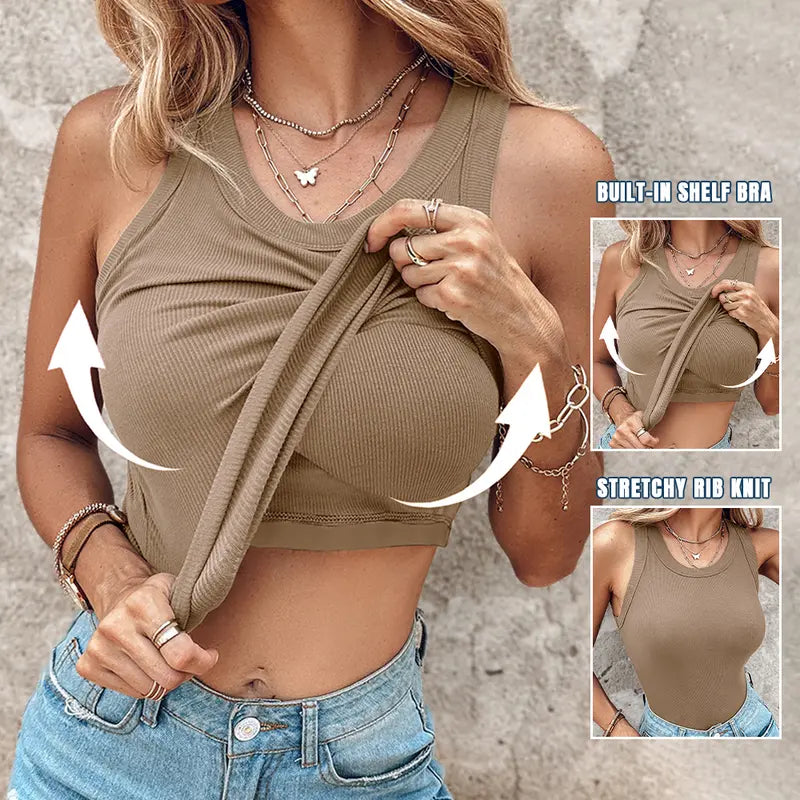 Everyday Ribbed Built-In Bra Tank