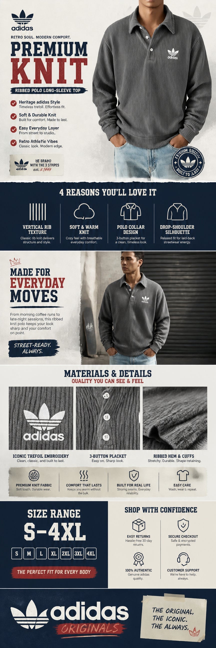 Ribbed Polo Pullover