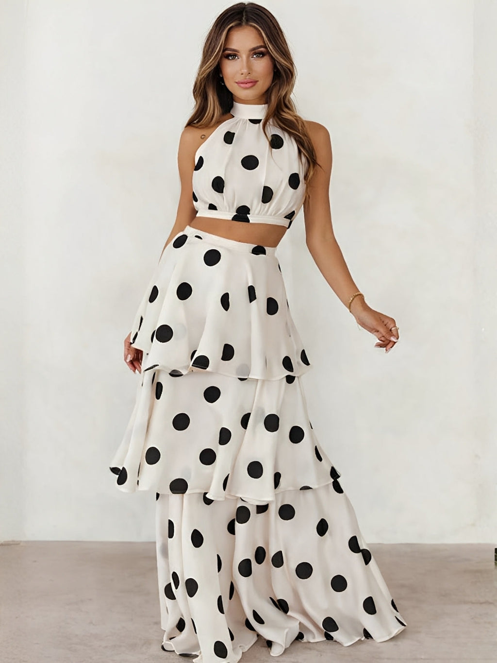 Sibeli Chiffon Layered Top and Skirt