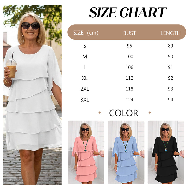 🌞Frühlingserwachen: 50% Rabatt!👗Elegantes Damenkleid mit Rüschenärmeln & Lagen-Design: Bequem, pflegeleicht & vielseitig für jeden Anlass